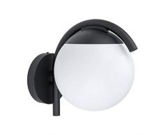 EGLO Prata Vecchia , LÃ¡mpara de pared para exteriores , 1 foco, moderna, minimalista, lÃ¡mpara de pared de acero galvanizado en negro y plÃ¡stico en blanco, lÃ¡mpara exterior con casquillo E27, IP44