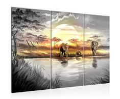 Bilder Afrika Elefant 000731a - Lienzo decorativo (120 x 80 cm, 3 piezas, tamaÃ±o XXL), diseÃ±o de elefante africano