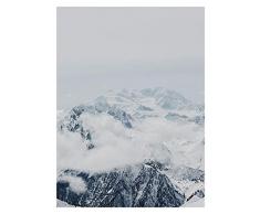Komar Wandbild Von Mountains Clouds | Poster, Bild, Wohnzimmer, Schlafzimmer, Dekoration, Kunstdruck | ohne Rahmen | P126A-30x40 fotomural, Negro, Blanco y Gris