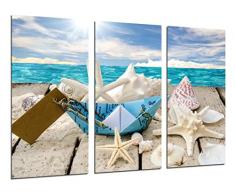 Poster Fotográfico Paisaje Mar Vintage, Conchas, Caracolas, Playa, Arena Tamaño total: 97 x 62 cm XXL