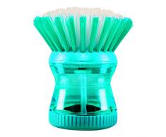 Je cherche une idée me2100 Cepillo para vajilla con depósito, Polipropileno/poliestireno, Rosa/Azul/Púrpura/Verde, 8,3 x 8,3 x 9,4 cm