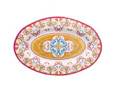 Rose & Tulipani - Bandeja ovalada de regalo - DecoraciÃ³n casa, cocina - LÃ­nea Borgo - Idea regalo - Melamina - Ã 0; 45x30xh2 cm