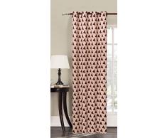 Cortina Decorativa con Ojales para Ventana (140 x 245), Triangles Beige 1, 140 x 245