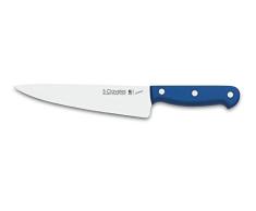 3 Claveles Uniblock - Cuchillo Cocinero profesional de 20 cm, Acero Inoxidable, mango ergonÃ³mico Azul, para cortar pescado