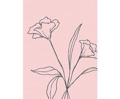 Wee Blue Coo Blush Pink Plant Flower Grey Art Print Canvas Premium Wall Decor Poster Mural Rosado Planta Flor pared Póster