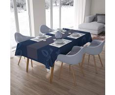 Bonamaison Decoración de Cocina, Poliéster, Antimoho, Secado rápido, Impermeable, Mantel, Azul, 140 x 200 Cm - Diseñado y Fabricado en TurquÃa