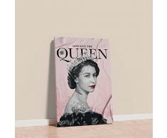 Declea Cuadro moderno estampado glamour Good Save the Queen - decoraciÃ³n moderna para el hogar marco para el salÃ³n decoraciÃ³n del hogar