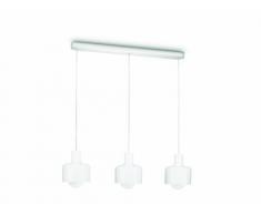 Philips myLiving Ravan - Lámpara colgante, iluminación de interior, 3 luces, casquillo E27, bombilla fluorescente, luz blanca cálida, IP20, color blanco