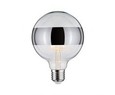 Paulmann 28681 lámpara LED filamento G125 6 vatios Bombilla Espejo anular Plata 2700 K Blanco cálido Regulable E27, 6.5 W, Ringspiegel Silber