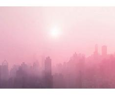 Komar Wandbild Von City Dusk | Poster, Bild, Wohnzimmer, Schlafzimmer, Dekoration, Kunstdruck | ohne Rahmen | P118-70x50 fotomural, Pink, Rosa, Schwarz