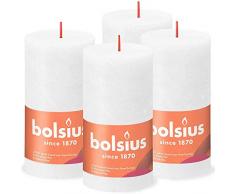 BOLSIUS Vela de pilar rústica, color blanco, 13 x 7 cm (paquete de 4)