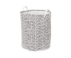 Store & Style - Cesto grande para ropa sucia, 38 x 48Â cm (blanco y negro)