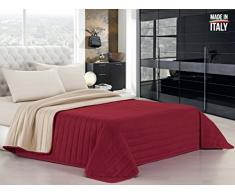 Elegant Q-EL-1P Edredòn estivo, Microfibra, Burdeos/Crema, Individual