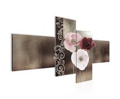Runa Art imÃ¡genes flores amapolas Wandbild 200 x 100 cm Vlies - lienzo XXL formato Wandbilder salÃ³n vivienda Deko Kunstdrucke marrÃ³n 4 piezas - Made in Germany - listo para colgar 201441c