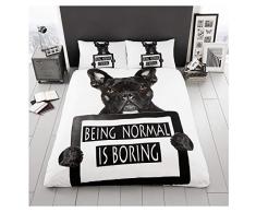 Wildlife - Funda de edredÃ³n 3D, Funda de Cama de polialgodÃ³n con Funda de Almohada, diseÃ±o de Perro Toro, Individual