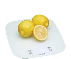 Taylor Pro Balanza Digital de Cocina, Compacta, Nivel Profesional con Alta PrecisiÃ³n, DiseÃ±o Resistente al Agua con Registro de Peso con Tara, Vidrio Blanco, 14 kg / 14 L de Capacidad