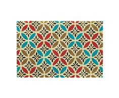 Relaxdays Felpudo Coco, Estampado Oriental, 60x40 cm, Tapete Resistente Intemperie, Alfombra LimpiapiÃ©s, de Colores, Fibra