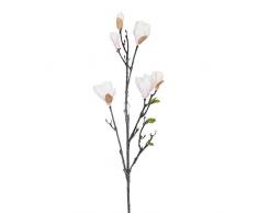Aufora H0221B - Flor de magnolia artificial, color rosa, blanco