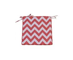 Homemaison Chevron Galette de Silla, poliÃ©ster, Rojo, 40Â x 40Â cm