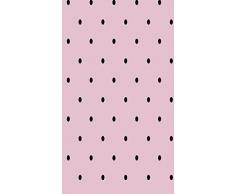 Homemania EXFAB21-60X100CM Alfombra Impresa Dot 1 Antideslizante para Niños Rosa, Negro en Poliéster, Algodón, 60 x 100 cm