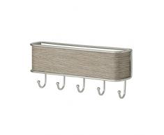 InterDesign -RealWood - Porta llaveros; Organizador de correspondencia, Soporte de Cartas; para recibidor, Cocina - de Pared - Satinado/Acabado Gris Madera
