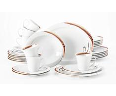 Seltmann Weiden Vajilla de 30 piezas, color blanco, juego para hasta 6 personas | Serie Top Life | incluye 6 platos, platos sopas, platos de desayuno, tapas y platillos