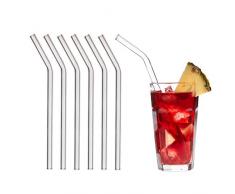 TFA Dostmann GlasWerk 14.2018.06 - Pajitas de cristal (6 unidades, aptas para lavavajillas, para cÃ³cteles, tÃ© helado, limonadas), Vidrio