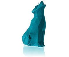 Candellana Hecho a Mano Wolf Low-Poly Vela de Regalo - Divertida - Vela Decorativa - Decoración del Hogar - Regalos para Amigos - Mecha de Algodón - Tiempo de Quemado 35h - Vela Marine Blue
