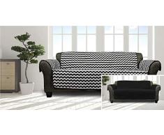 Quick Fit Fifi Home - Funda para Silla (Microfibra, Reversible, Impermeable), Color Azul Marino, Negro, Sofa Cover