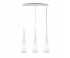 Ideal Lux MILK SP3 Interior E27 Blanco iluminación de techo - Lámpara (Cocina, Blanco, IP20, Cepillado, Blanco, Metal)