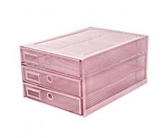 Exerz CajÃ³n archivador de Oficina/Clasificador de Papel con 3 Cajones/Cajonera para archivadores/Organizador para el Escritorio (Rosa Claro)