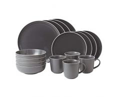 Royal Doulton - Vajilla de loza de 16 piezas, color gris