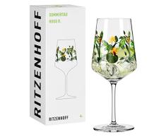 RITZENHOFF 2931016 Hugo - Vaso de aperitivo, 500 ml, serie Sommertau, diseÃ±o 16 con orquÃ­dea multicolor, fabricado en Alemania