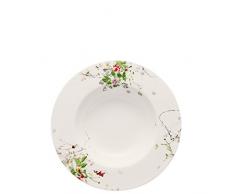Rosenthal Brillance Fleurs Sauvages Plato Hondo con ala, Porcelana De Hueso, Multicolor, 23 cm