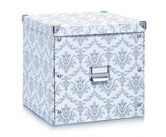 Zeller 17974 Caja de almacenaje de cartón Blanco (Vintage White) 33.5 x 33 x 32 cm