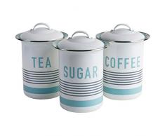 Jamie Oliver jb8911 Vintage de café, té y azúcar de carbón Recipiente, plástico, Blanco, 12 x 12 x 16,5 cm