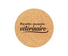 Juego de 6 Posavasos de Corcho Grabados oficios pasiÃ³n Veterinaria