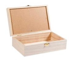 Rayher 62945505 - Caja de madera con tapa deslizante (FSC100%, 20 x 12,5 x 6,5 cm), color natural