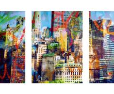 EurographicsDP-DOM1001 New Town - TrÃptico Adhesivo de Pared (50 x 70 cm), diseño de Ciudad