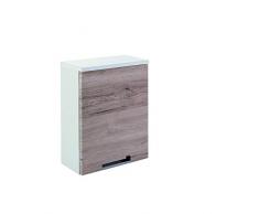 Schildmeyer Rilana 130474 Armario Colgante, Blanco Brillo/Roble Sanremo, 46,5 x 33 x 16,5 cm