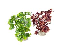 Aqua Della, Planta Artificial Colorida de plÃ¡stico Flexible ANUBIAS Nana L - 25 cm, pie Resistente, Ofrece refugios y Lugares de reproducciÃ³n, Apto para acuarios y terrarios