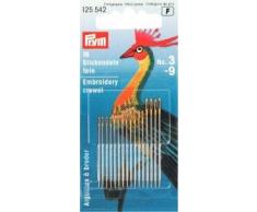 Prym – Agujas de varios colores cojín bordado costura, ojo dorado, pack 16
