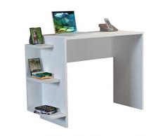 Alphamoebel Marlinda 1315 - Mesa de Oficina (104 x 78 x 40 cm, Madera, con estantes), Color Blanco