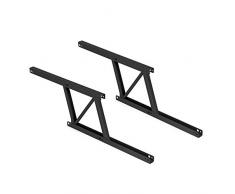 Emuca - Juego de 2 mecanismos elevables para mesas de centro, Bisagra de Mesa elevadora, Pintado negro, Acero