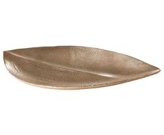 Casablanca Cuenco decorativo de aluminio, color champÃ¡n, 38 x 23 cm