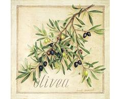 Legendarte Aceitunas Impresión Digital sobre Lienzo, cm. 90x90