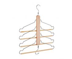 Relaxdays Percha Múltiple Ahorra Espacio, Madera y Metal, Beige, 49 X 42.5 X 2.5 Cm