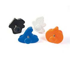 silikomart ACC091 Set de 4 Piezas mni Cortapastas de plÃ¡stico, Tema Halloween
