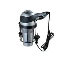 Wenko 23883100 Classic Plus Black-Soporte para secador de Pelo (protecciÃ³n anticorrosiÃ³n, Acero, 12,5 x 10 x 12,5 cm), Color Negro