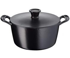 Tefal Jamie Oliver by Cast Iron Stewpot 24cm Olla de 24 cm, 4.7 litros, Hierro Fundido, Negro
